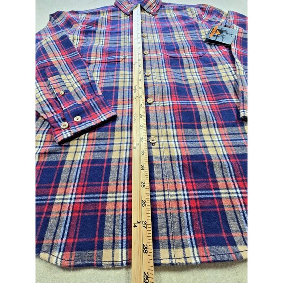 RidgeCut Tough Wear Red Blue Plaid Heavy Flannel Shirt Men’s Medium NWT - Picture 8 of 14